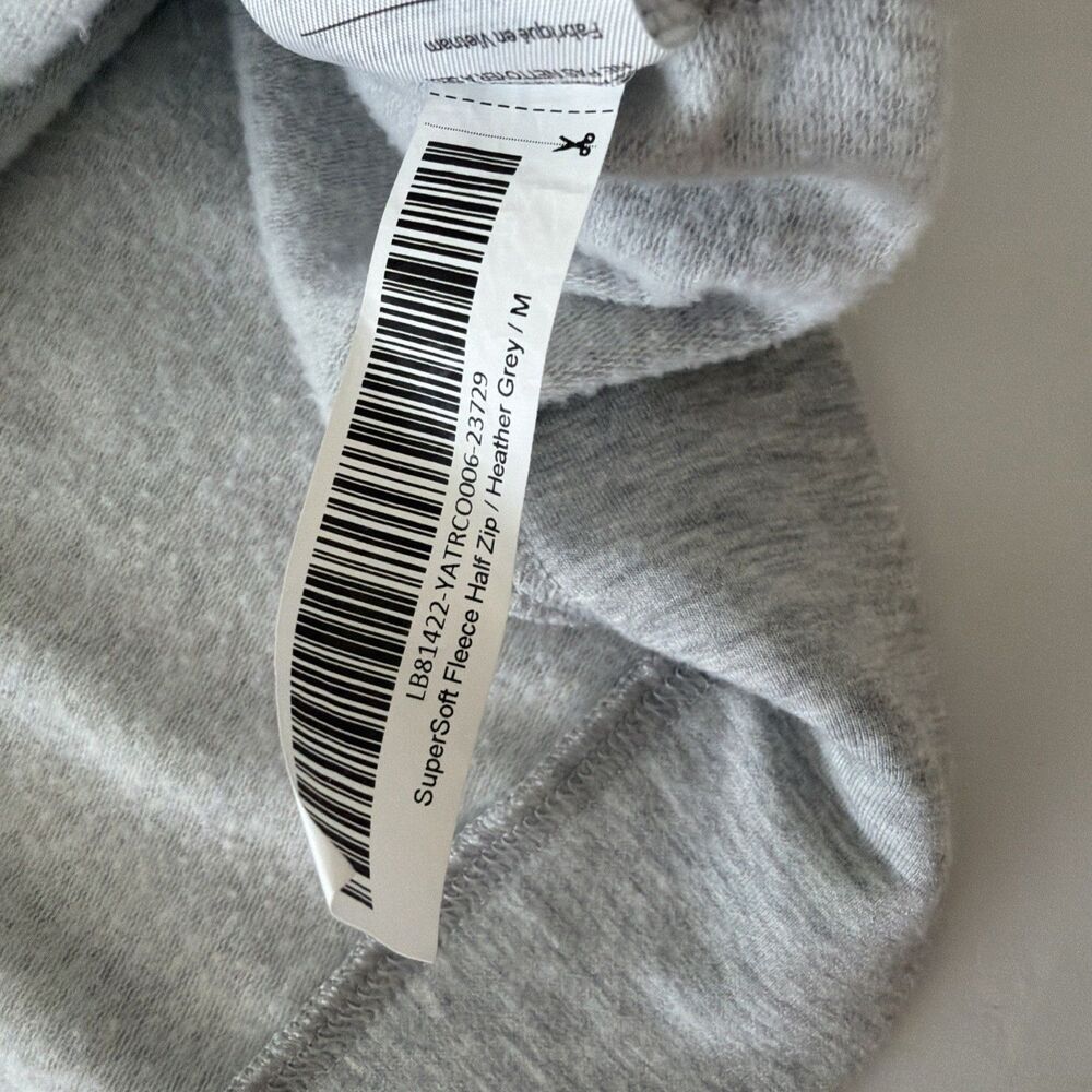 Quince M Supersoft Fleece Half Zip Heather Gray Long Sleeve Pullover Lighthouse - Picture 9 of 14